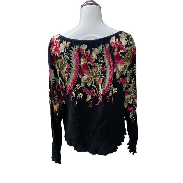  グレースコンチネンタル GRACE ブラウス 長袖 トップス プルオーバー 刺繍 黒 ピンク他 綿 36 S 7号 レディース H 5 Y 016 長袖 シャツ ブラウス