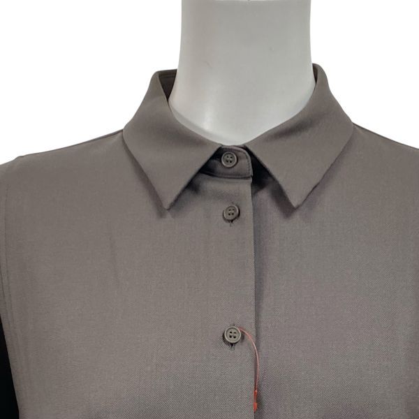 セオリーリュクス Theory luxe 長袖シャツ ブラウス トップス シンプル グレージュ 毛混 38 M 9号 レディース S 5 X 070