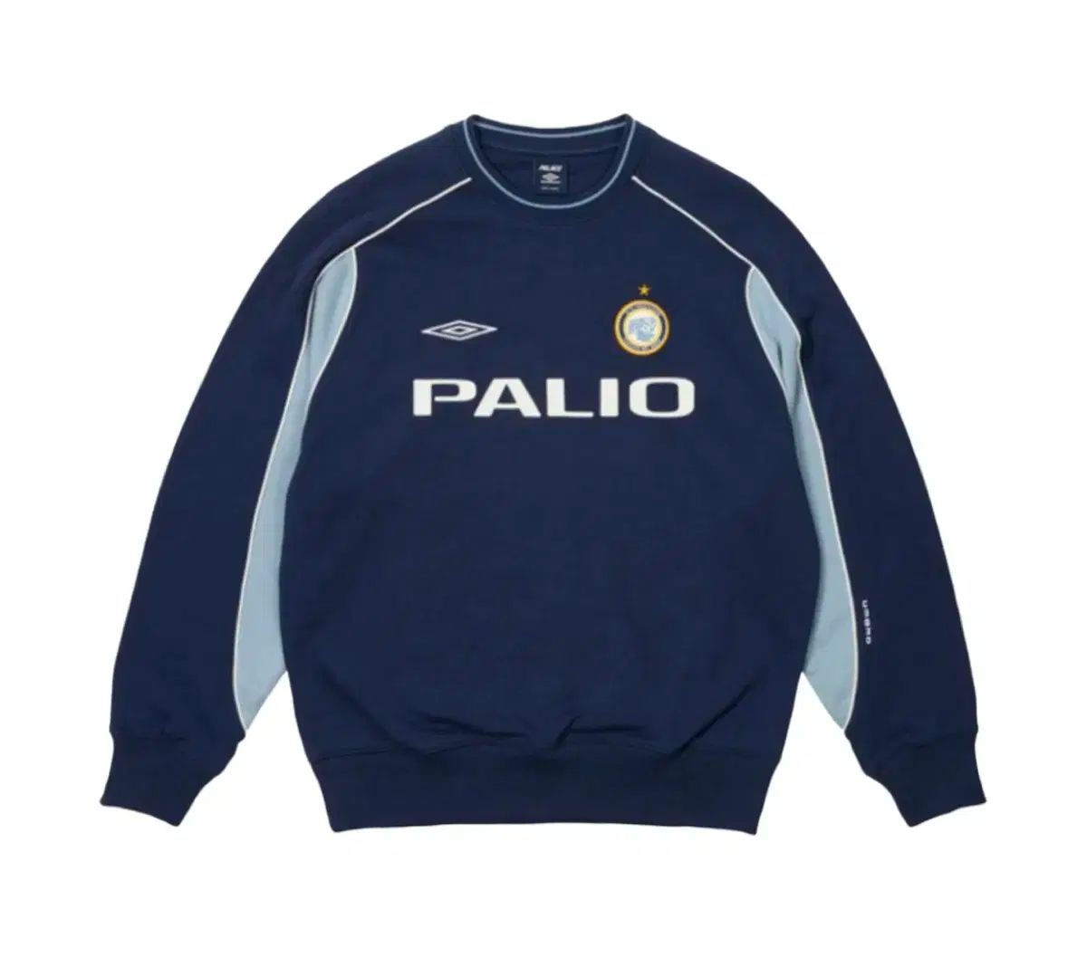 パレス x アンブロ クルーネック ネイビーブルー