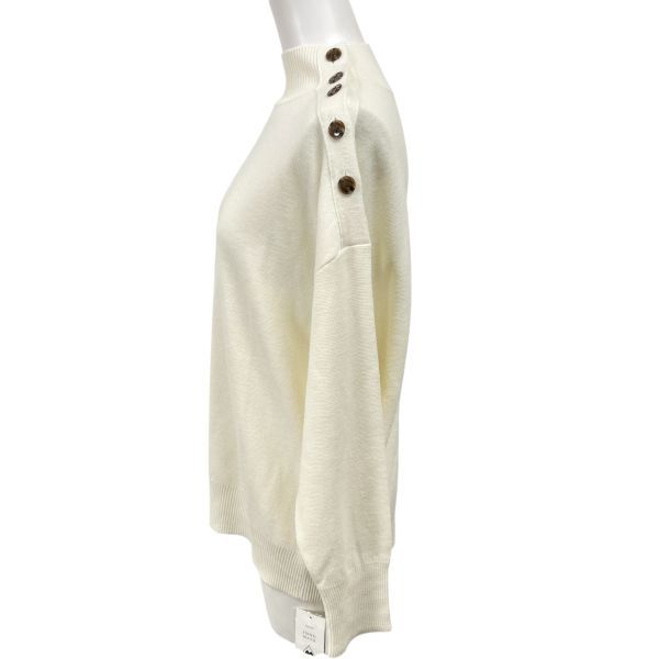  アンタイトル セーター ミラノリブ 肩ボタン プルオーバー ニット 白 毛 44 3 L レディース S 5 X 062 五分袖 七分袖 ニット セーター