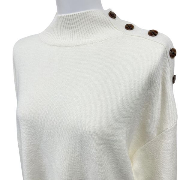 アンタイトル セーター ミラノリブ 肩ボタン プルオーバー ニット 白 毛 44 3 L レディース S 5 X 062