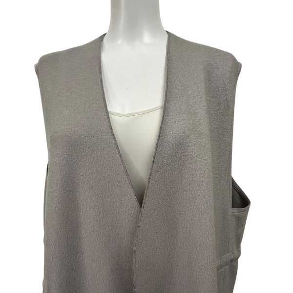 プレインピープル PLAIN PEOPLE ロングジレ 袖なし 羽織り 重ね着 グレー ウール 3 L 11号 レディース S 5 X 056