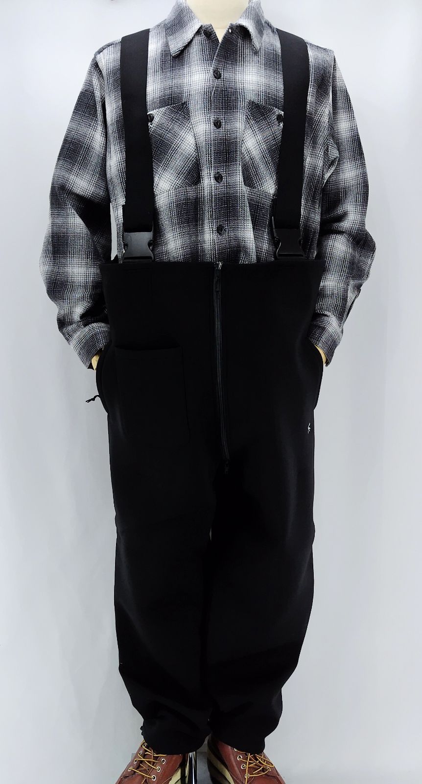  BLUCO WORK GARMENT ブルコ 145-43-002 BONDING KNIT OVERALL BLK サイズXL. .税込価格 オーバーオール つなぎ パンツ