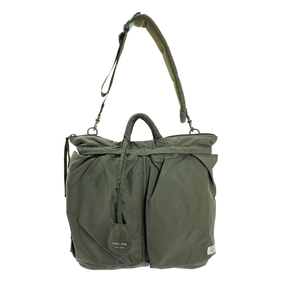 HYKE ハイク ×PORTER ポーター 2WAY TOTE BAG ナイロン ショルダー トートバッグ ユニセックス カーキ メンズ