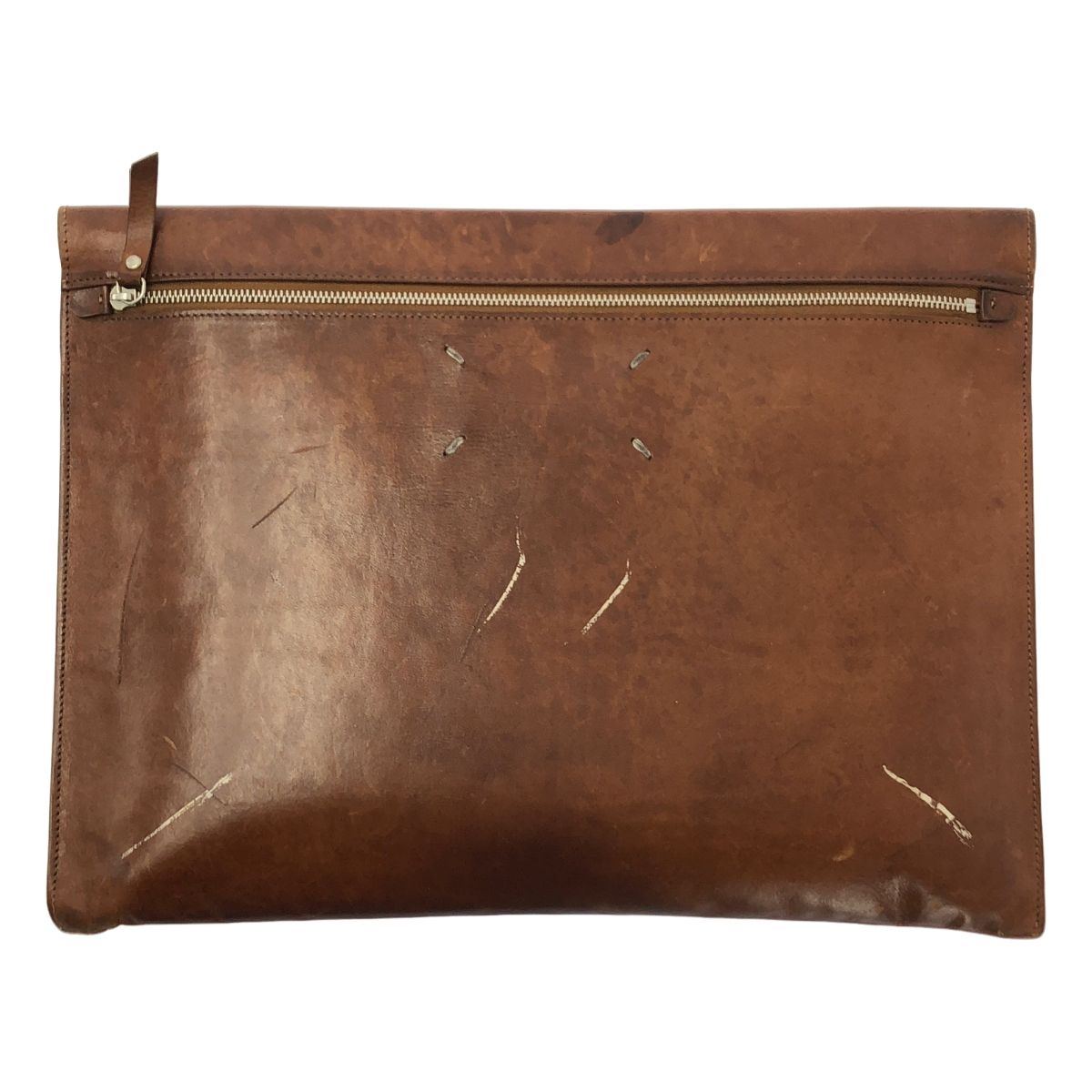 Maison Martin Margiela メゾンマルタンマルジェラ 2015AW レザー クラッチバッグ ブラウン メンズ