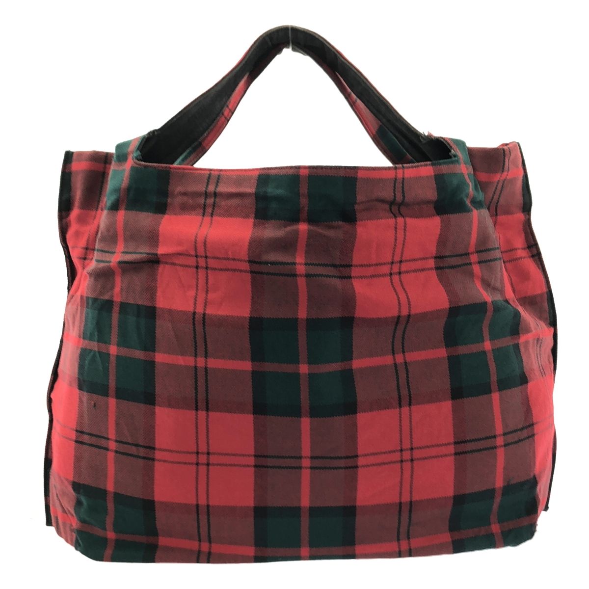 COMME des GARCONS COMME des GARCONS コムコム タータンチェック ハンドバッグ レッド グリーン レディース