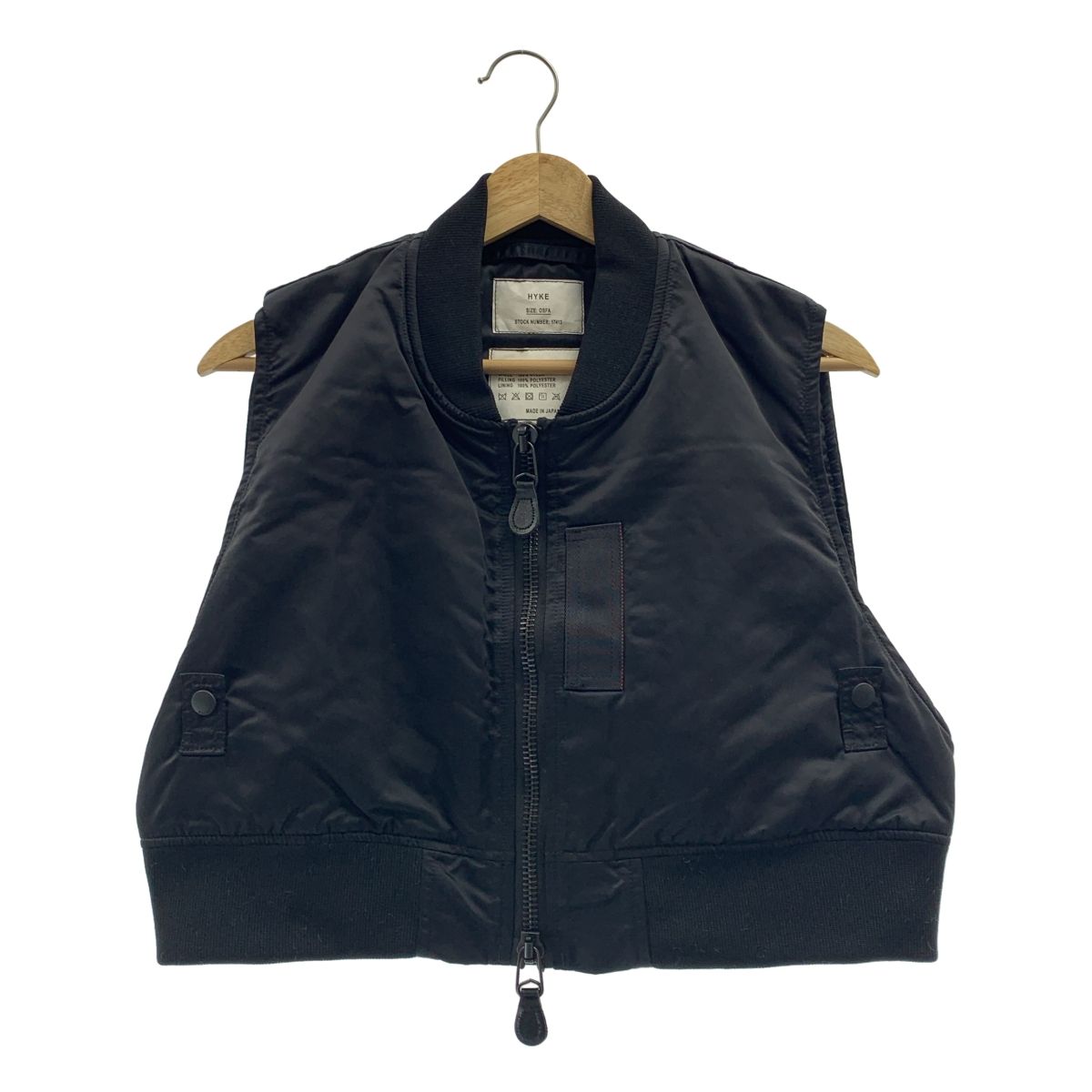 HYKE ハイク 2025AW TYPE MA-1 CROPPED TOP MA-1 クロップドトップス ベスト F ブラック レディース