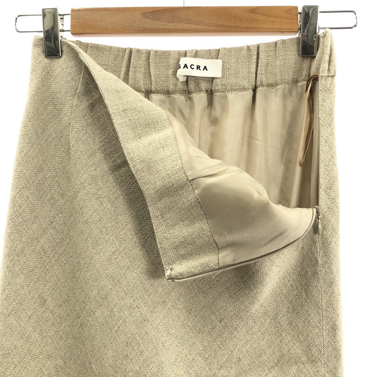 SACRA サクラ RUSTIC LINEN SKIRT リネンスカート 36 ベージュ レディース GULLKHAN_COM