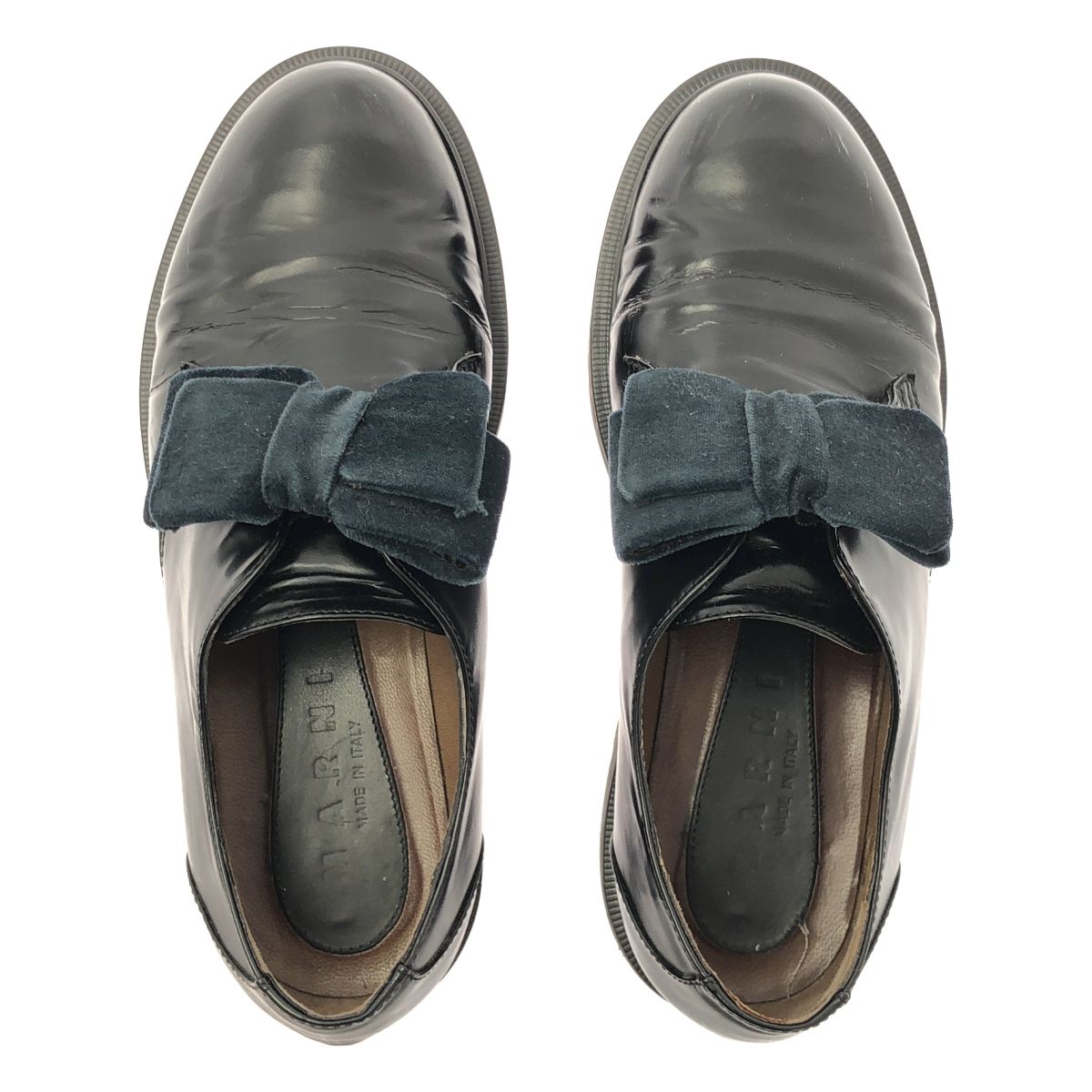 MARNI / マルニ | リボン装飾 レザー シューズ | 36 | ブラック