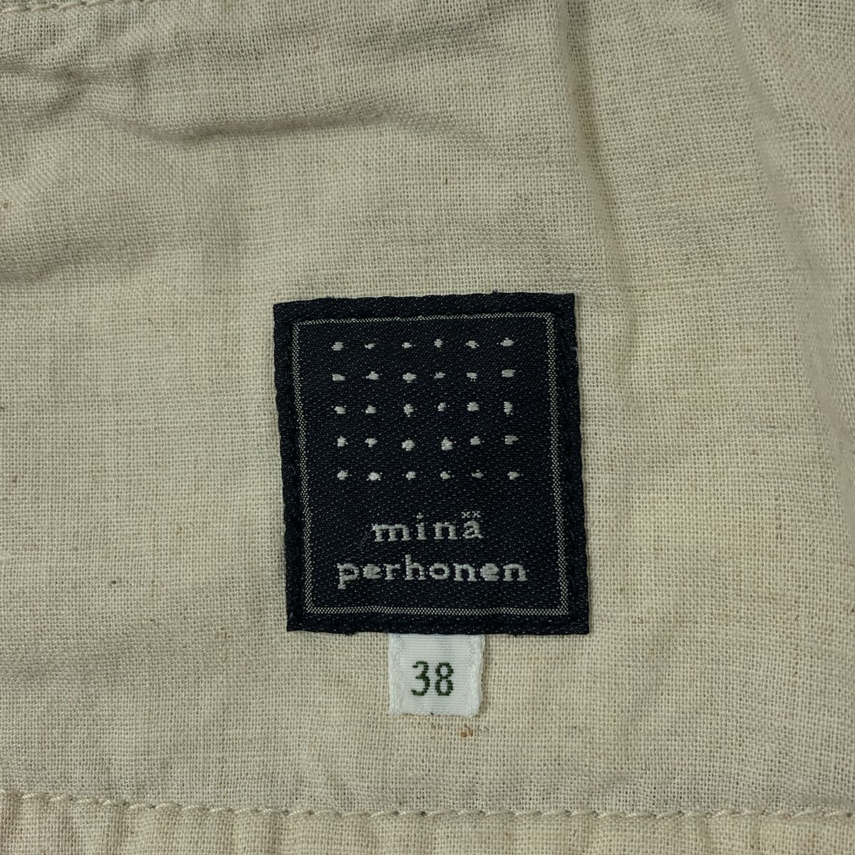 mina perhonen ミナペルホネン every day エブリデイ レザーパッチ 濃紺デニムパンツ 38 インディゴ レディース DECORATOM_COM_BR