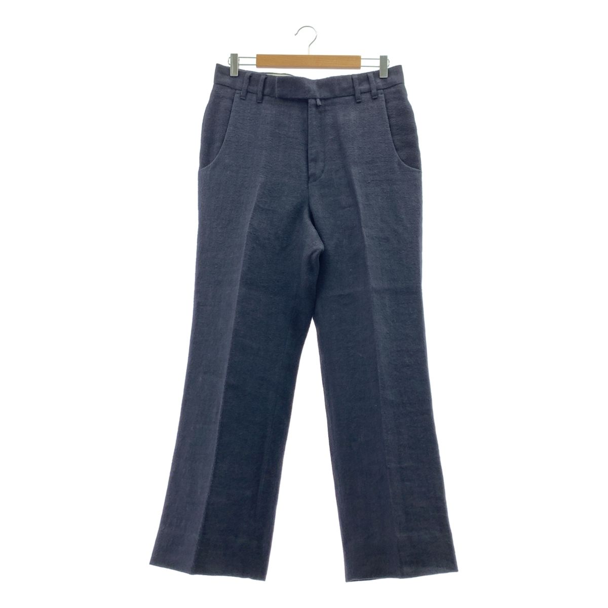 MAATEE-SONS マーティー-サンズ リネン ヘリンボーン スラックス パンツ ネイビー レディース