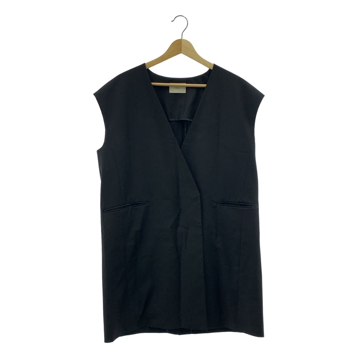LE PHIL ルフィル サマーウールノースリーブベスト F ブラック レディース
