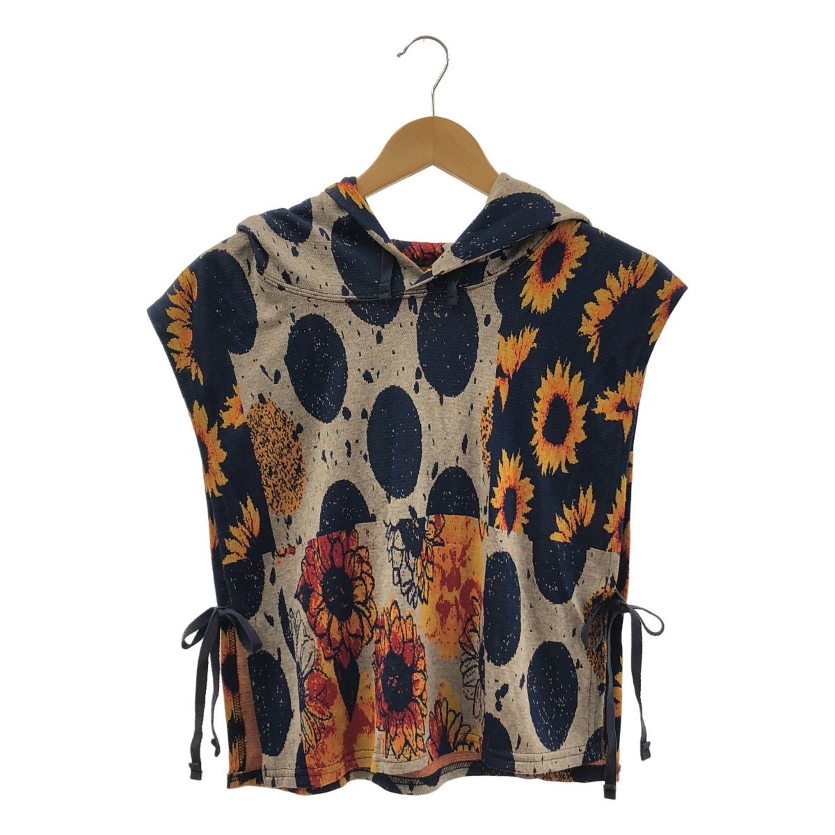 Engineered Garments エンジニアドガーメンツ Hoody - Sunflower Knit 総柄 ジャガード ニット ベスト フーディ マルチ メンズ