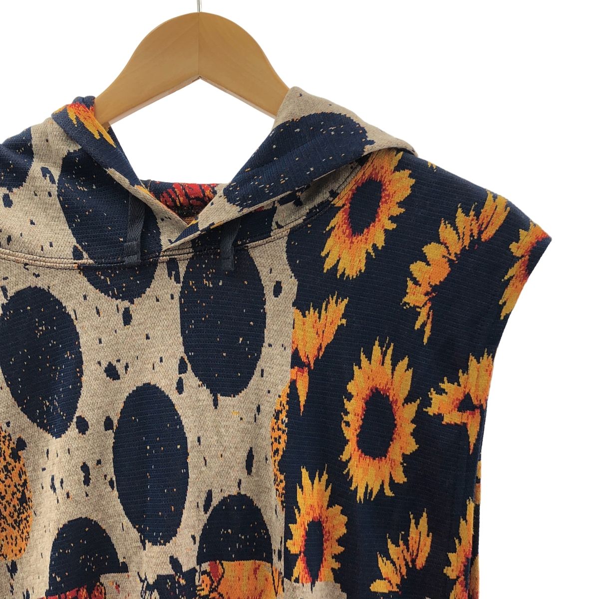 Engineered Garments エンジニアドガーメンツ Hoody - Sunflower Knit 総柄 ジャガード ニット ベスト フーディ マルチ メンズ