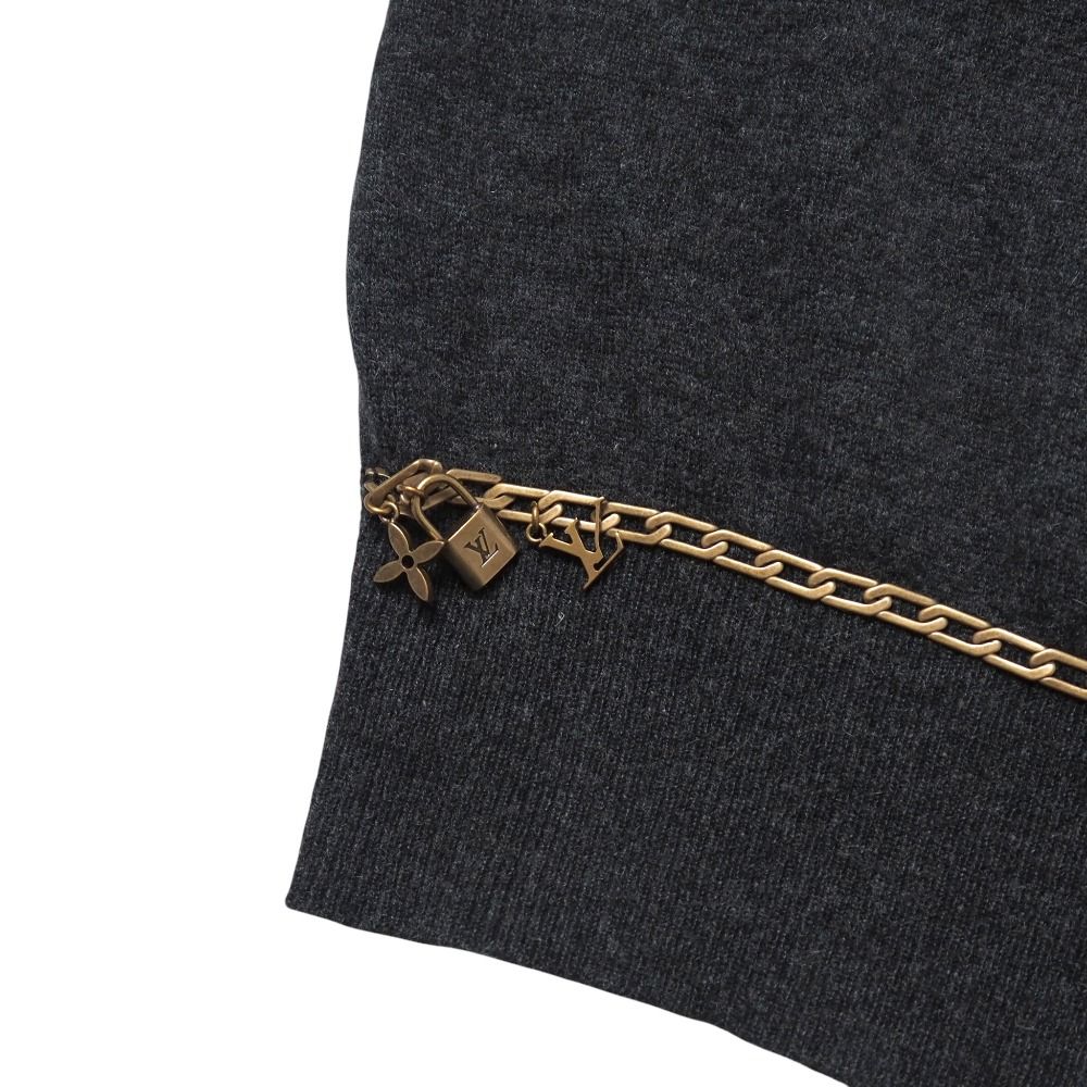  LOUIS VUITTON ルイ ヴィトン セーター 半袖ニット 総カシミヤ LV カデナチャーム ブランド古着 RA 6488 五分袖 七分袖 ニット セーター