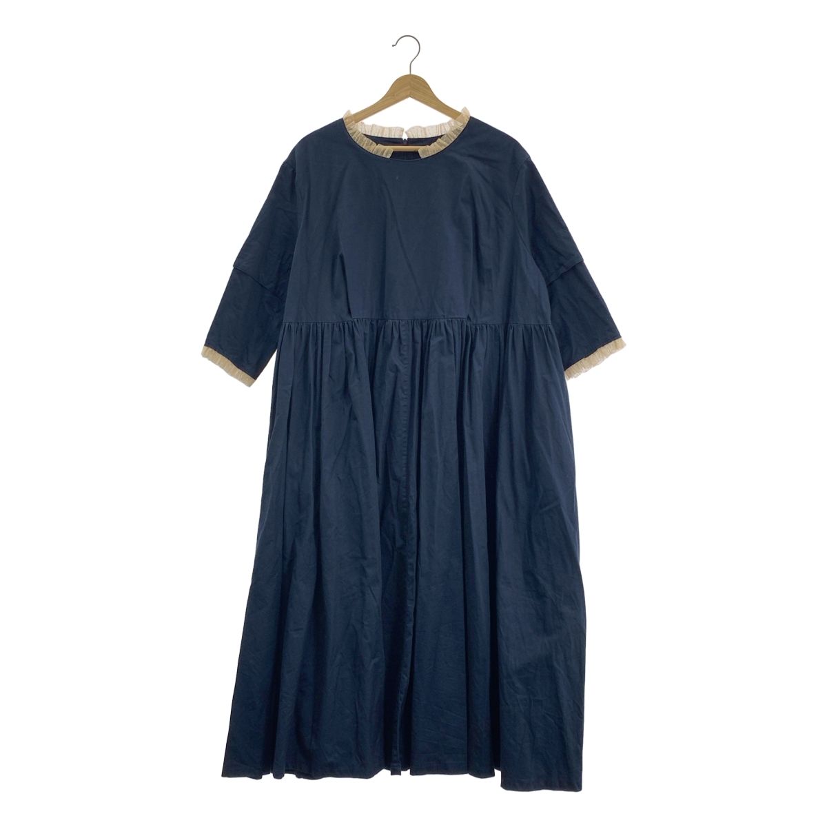 madder madder マダマダ YUKI big dress レース装飾 ビッグドレス ワンピース ネイビー レディース