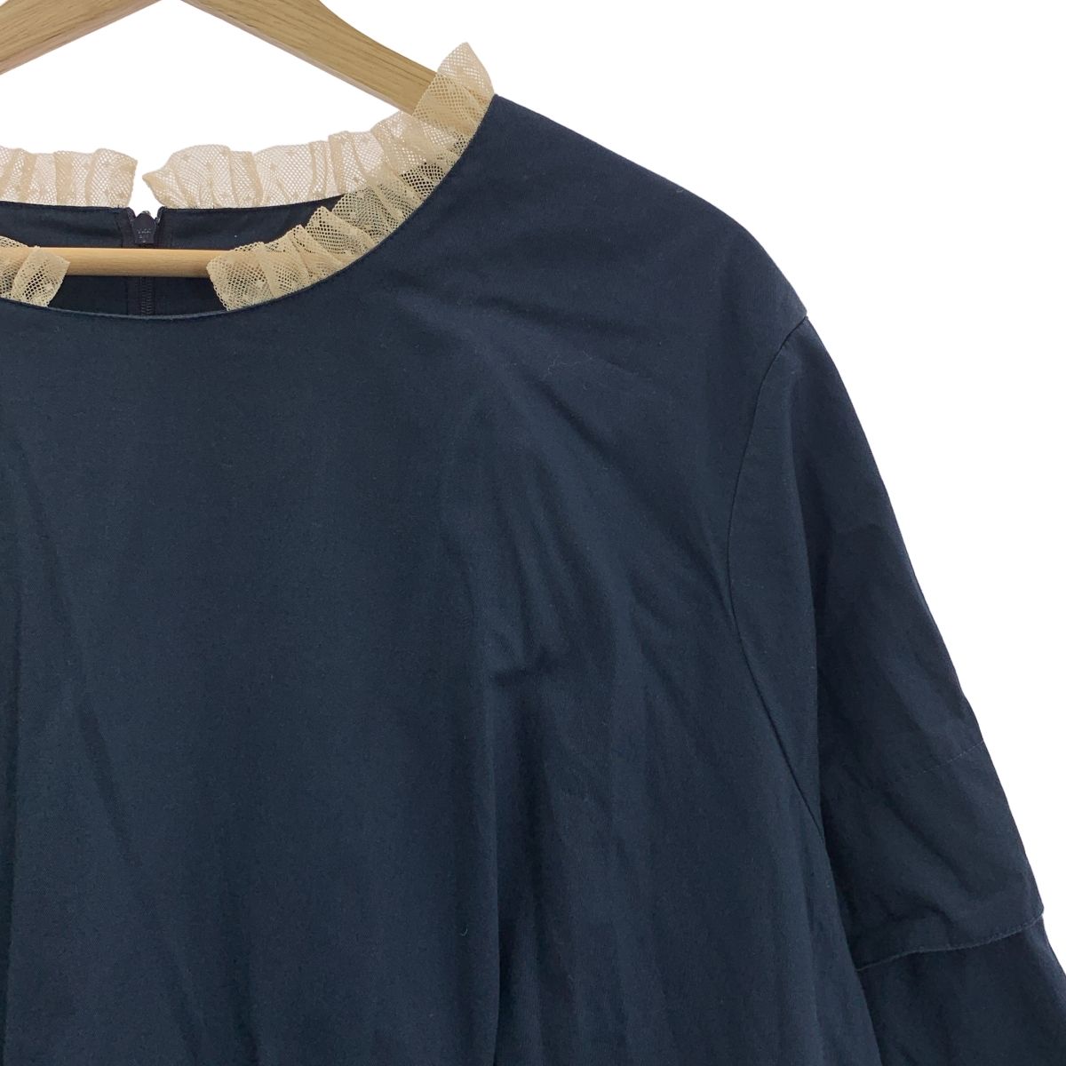 madder madder マダマダ YUKI big dress レース装飾 ビッグドレス ワンピース ネイビー レディース