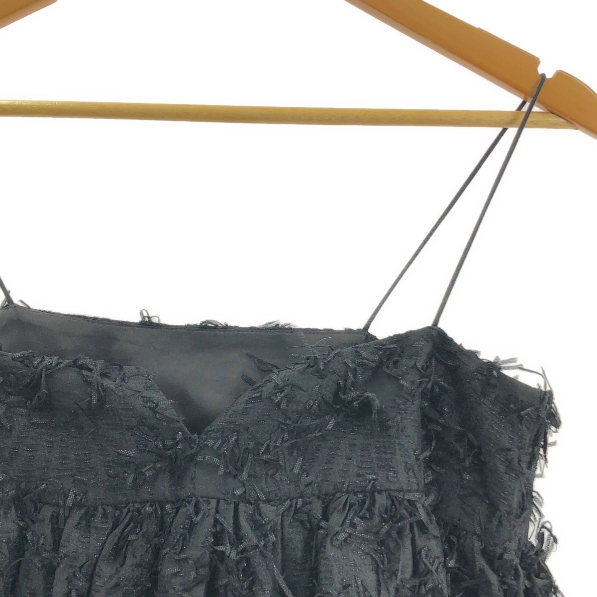 MECRE メクル ジャガード キャミソール トップス F ブラック レディース