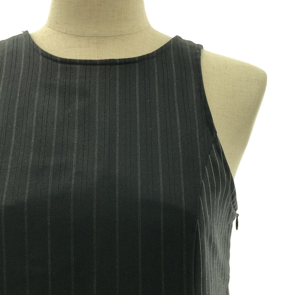 MALION マリオンヴィンテージ ストライプ パッチワーク ヴィンテージ リメイク ワンピース ブラック レディース