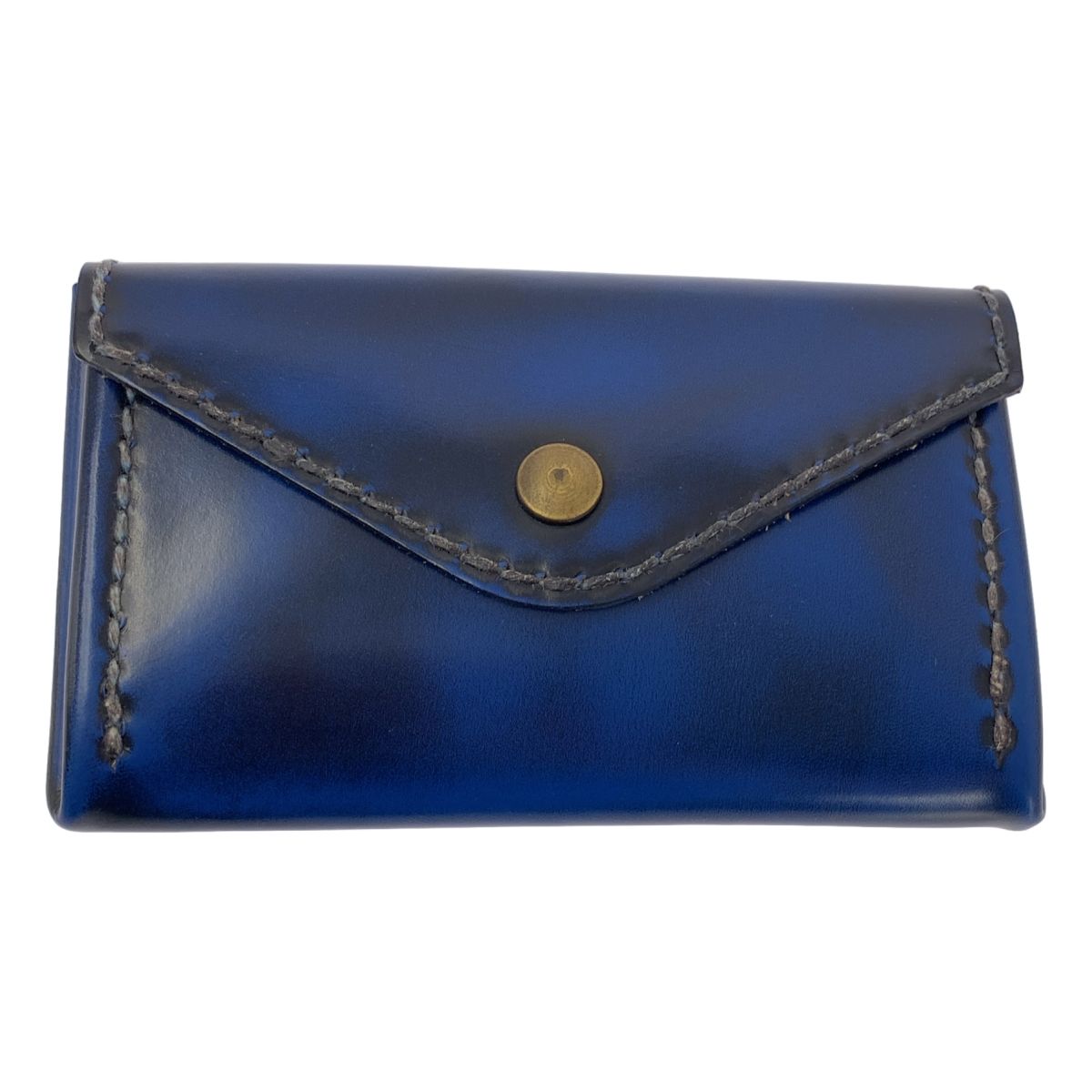 Henry Cuir アンリークイール EUROMANTIQUE コードバン レザー カードケース ブルー レディース