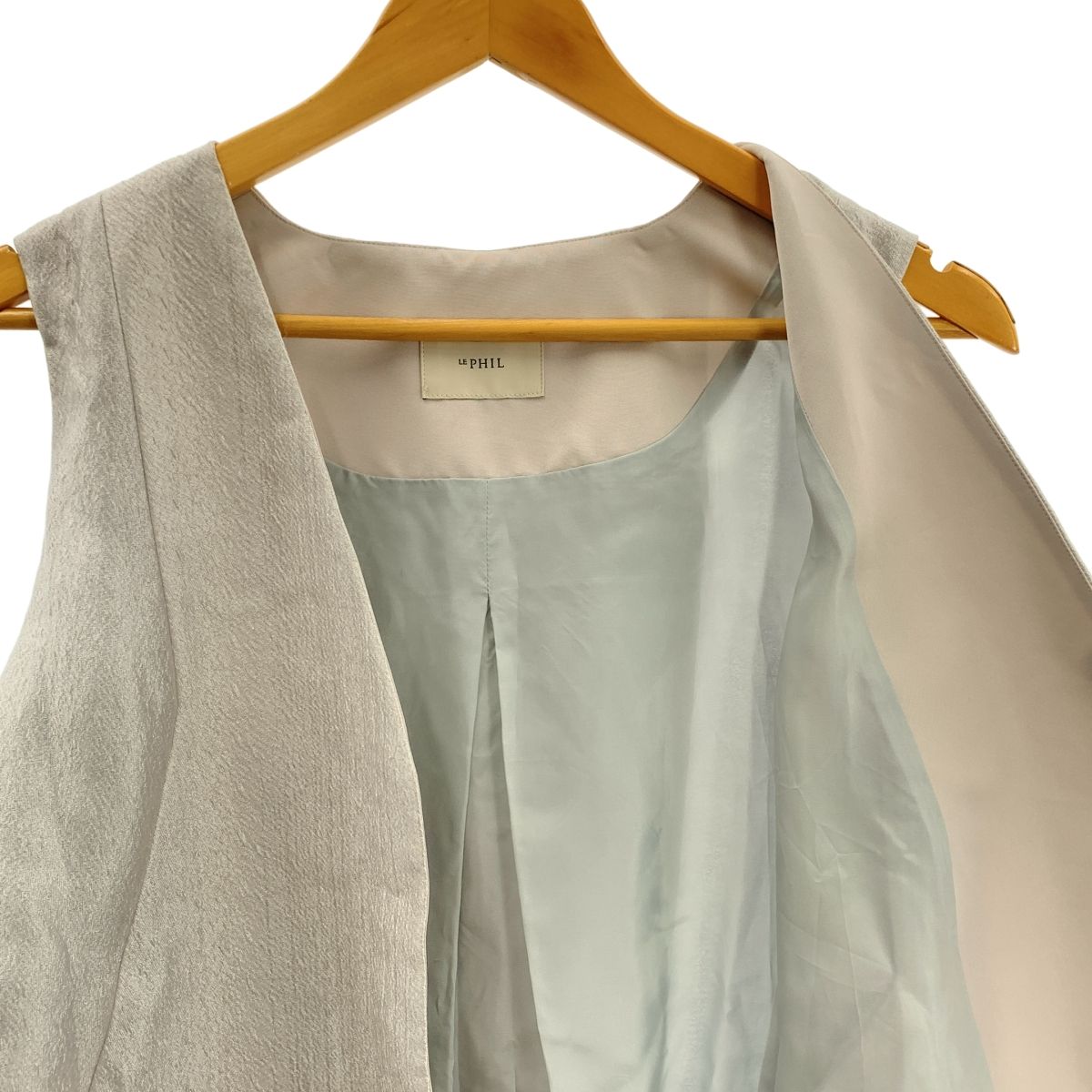 美品】 LE PHIL / ルフィル | シルク ジャガードジレ ブラウス / 裏地