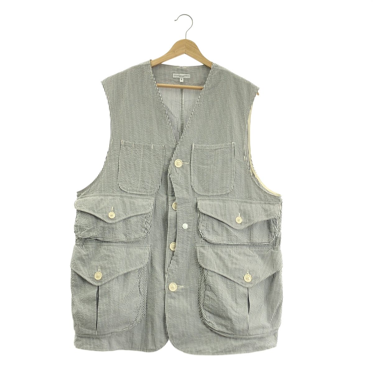 Engineered Garments エンジニアドガーメンツ hunting vest ハンティング オーバー ベスト S グレー ホワイト メンズ