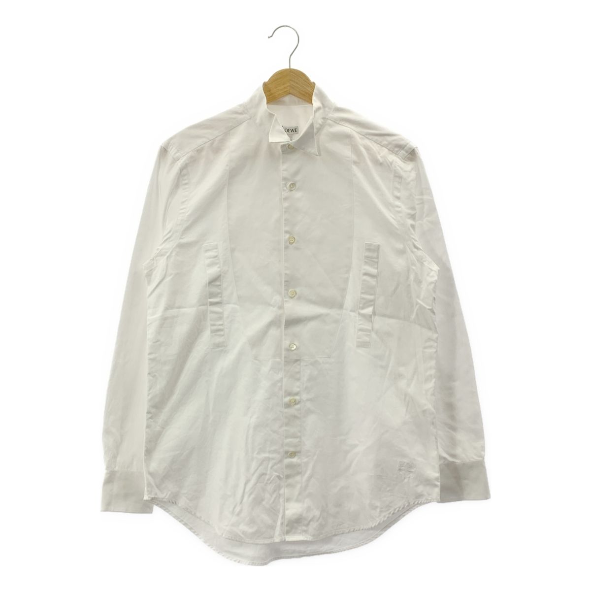 LOEWE ロエベ アナグラム ワンポイントロゴ ドレス シャツ 38 ホワイト メンズ