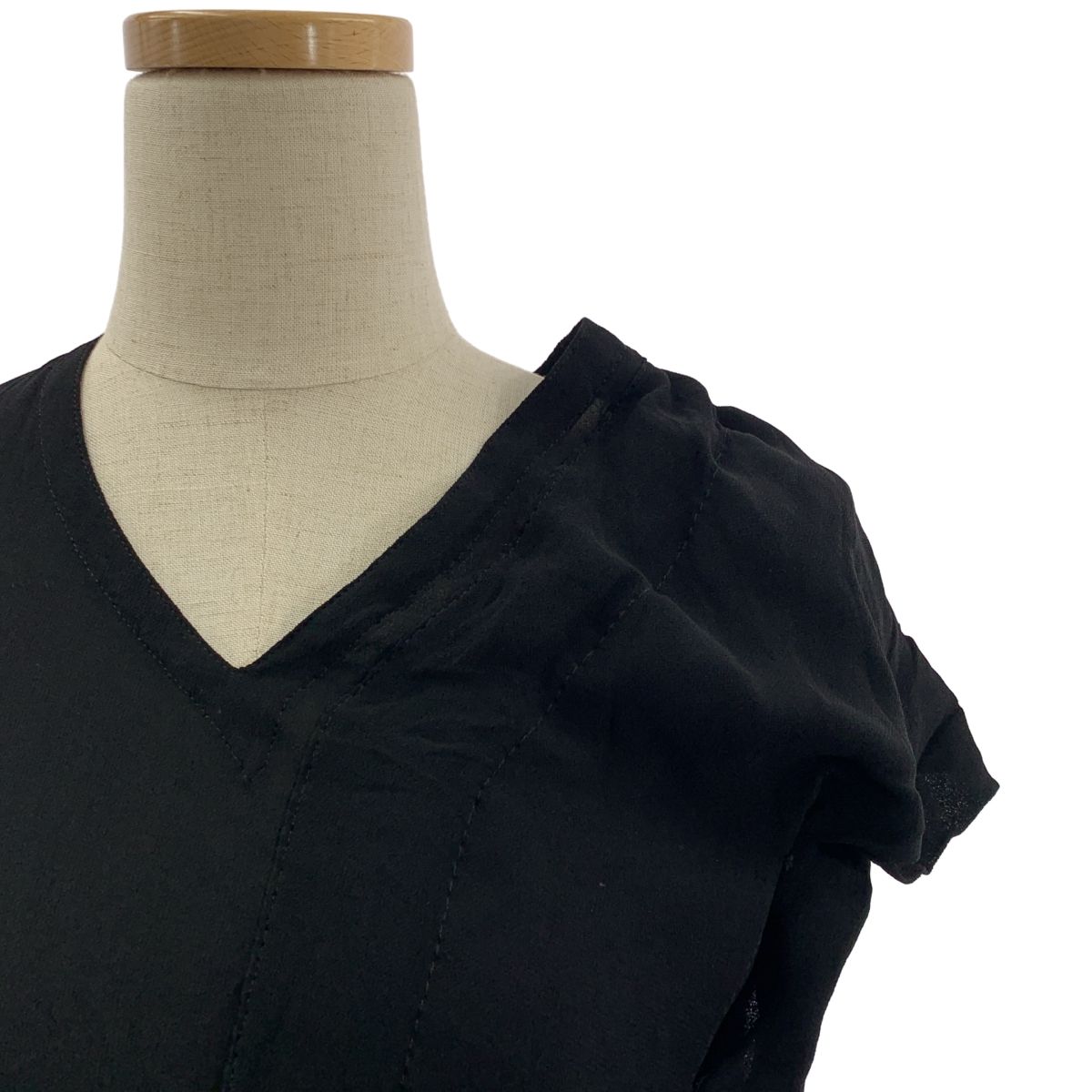 Y s ワイズヨウジヤマモト 2008 SS レーヨン 変形 バックカットアウト ギャザー ロング シャツ ブラウス 1 ブラック レディース