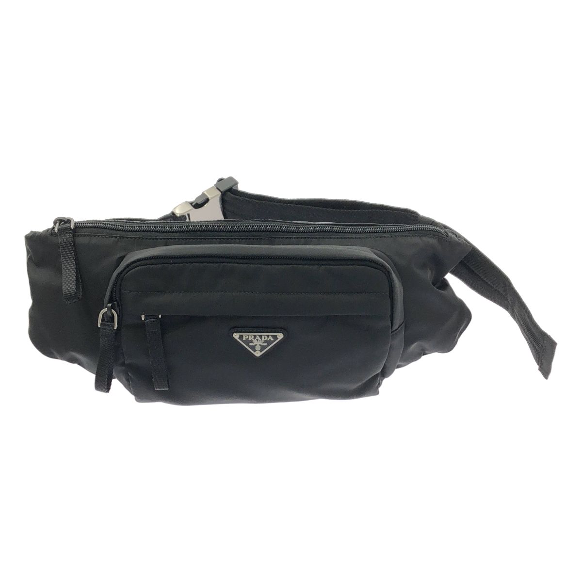 PRADA プラダ 2VL005 三角ロゴプレート ナイロン ボディ ウエストバッグ ブラック メンズ