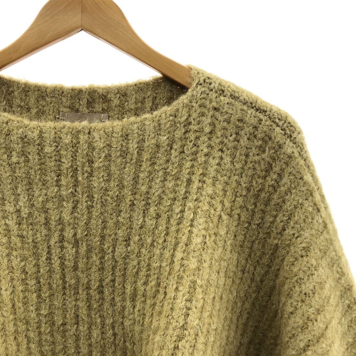 THE シシクイ ALPACA 65 KNIT アルパカ クロップド ニット F イエロー レディース