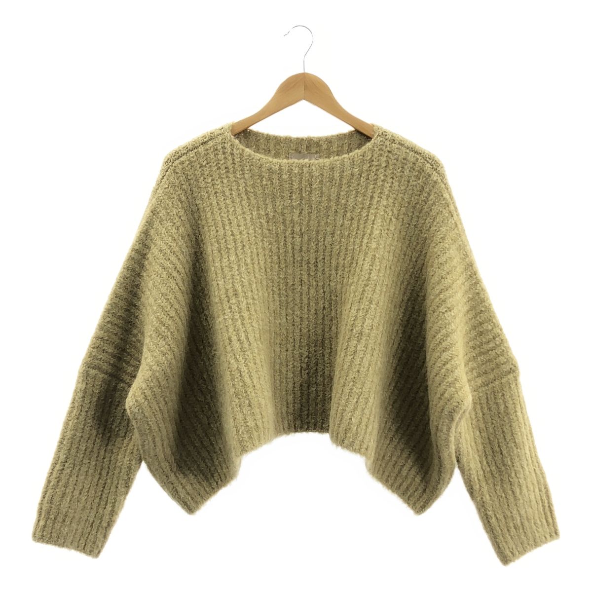 THE SHISHIKUI シシクイ ALPACA 65 KNIT アルパカ クロップド ニット F イエロー レディース