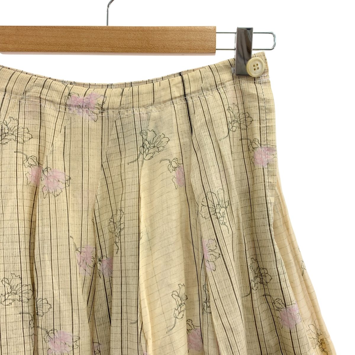 tricot COMME des GARCONS トリココムデギャルソン コットン フラワープリント レイヤードスカート S ベージュ系 レディース