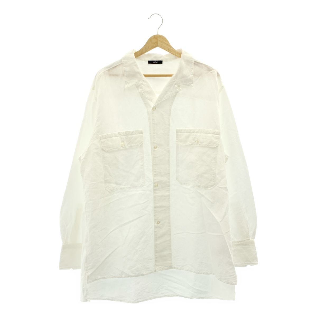 YLEVE イレーヴ COTTON RAMY BROAD SH コットン ラミー ブロードシャツ 5 ホワイト メンズ