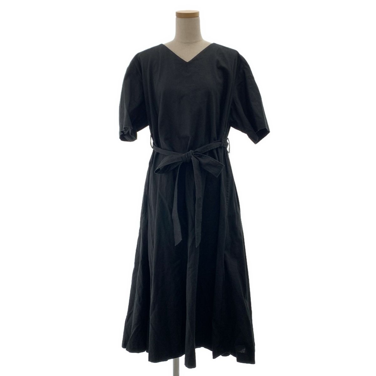 foufou フーフー THE DRESS 36 black linen dress ブラック リネン ドレス ワンピース 1 ブラック レディース