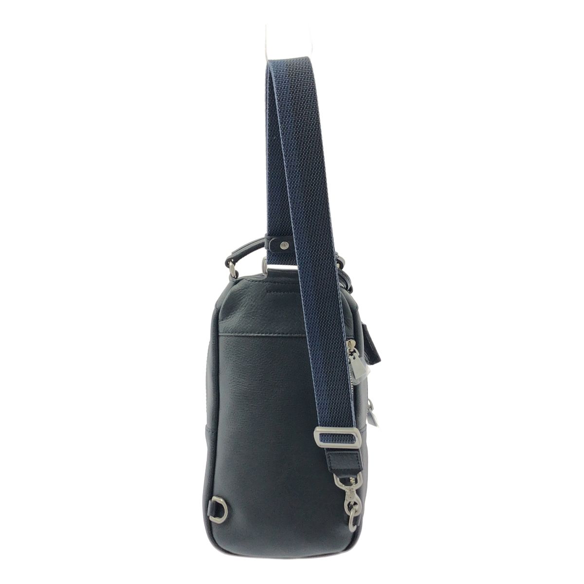 aniary アニアリ シュリンクレザー ボディバッグ ネイビー メンズ