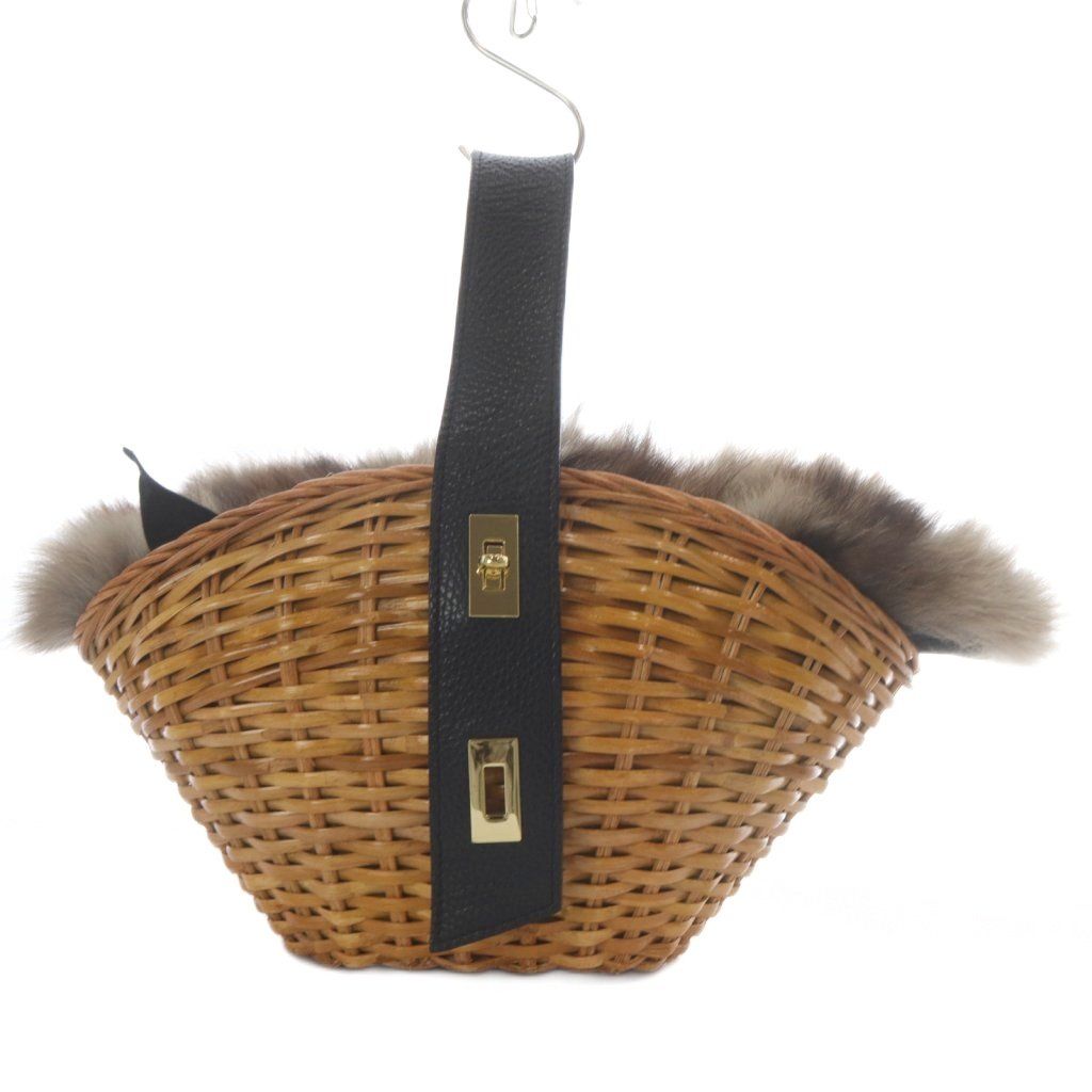 ヴィオラドーロ VIOLA d ORO Loungedress取り扱い 24AW FURカゴBAG バッグ ハンドバッグ ワンハンドル ブラウン YO7 SH