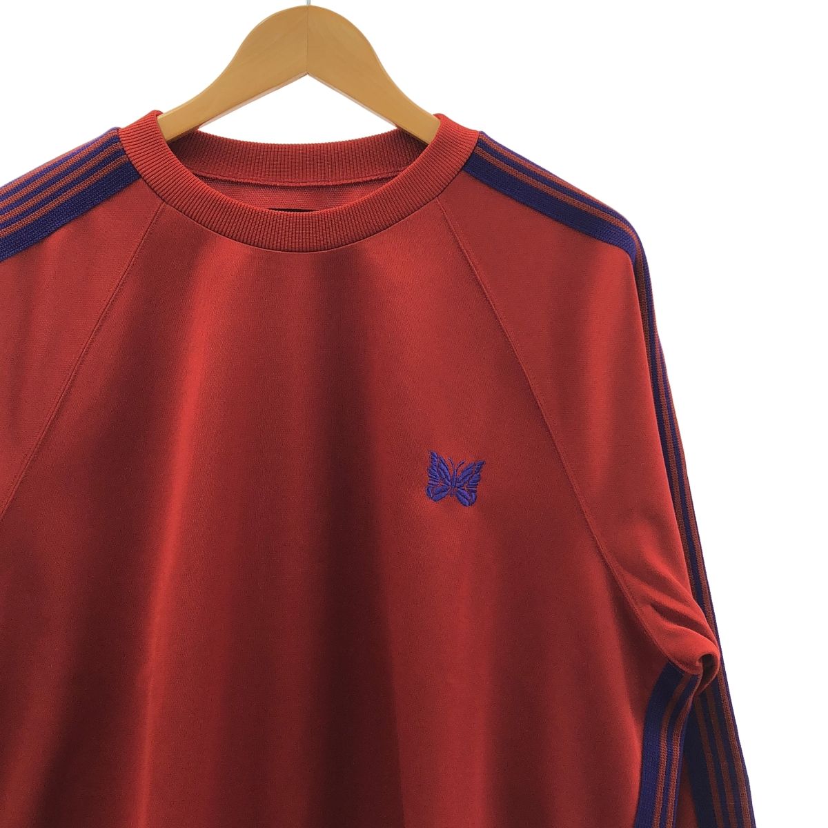 Needles ニードルス Track Crew Neck Shirt - Poly Smooth パピヨン トラック クルーネック スウェット トレーナー S ボルドー メンズ