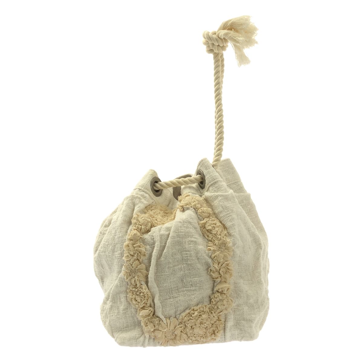 tricot COMME des GARCONS トリココムデギャルソン ロープハンドル フラワー モチーフ ハンドバッグ ホワイト アイボリー レディース