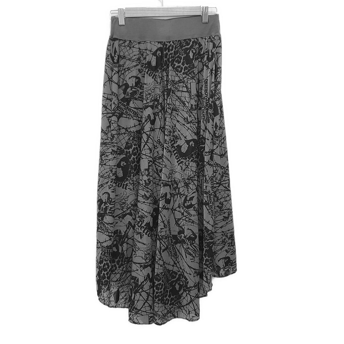 HYSTERIC GLAMOUR ヒステリックグラマー ロングスカート サイズF レディース - ダークグレー×黒 ウエストゴム