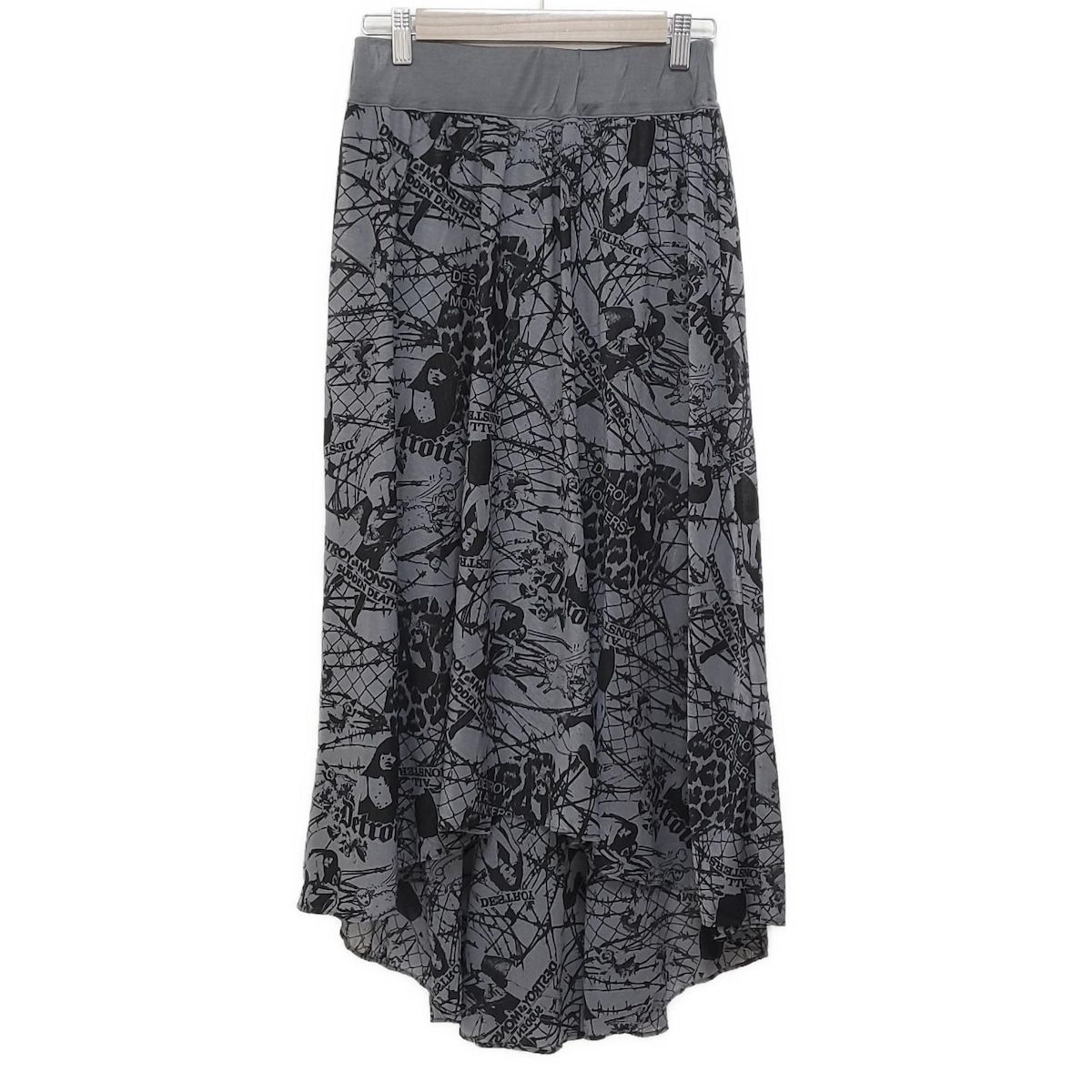 HYSTERIC GLAMOUR ヒステリックグラマー ロングスカート サイズF レディース - ダークグレー×黒 ウエストゴム