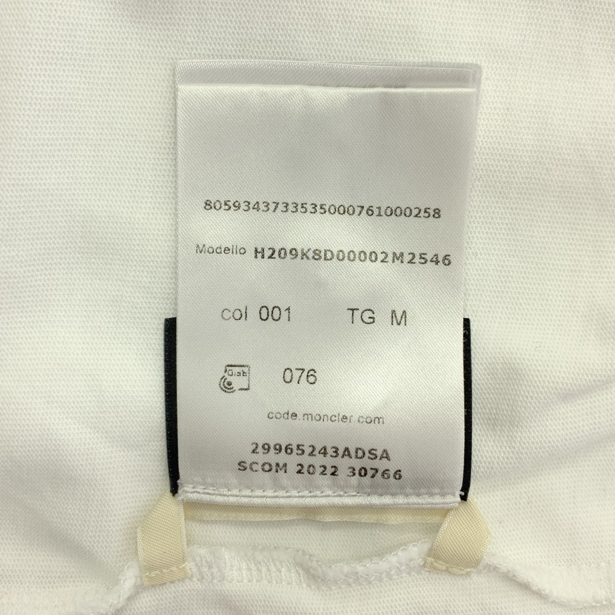 MONCLER GENIUS モンクレールジーニアス × HYKE ロゴ ロング スリーブ カットソー 4 ホワイト ブラック レディース センタープレス 長袖 