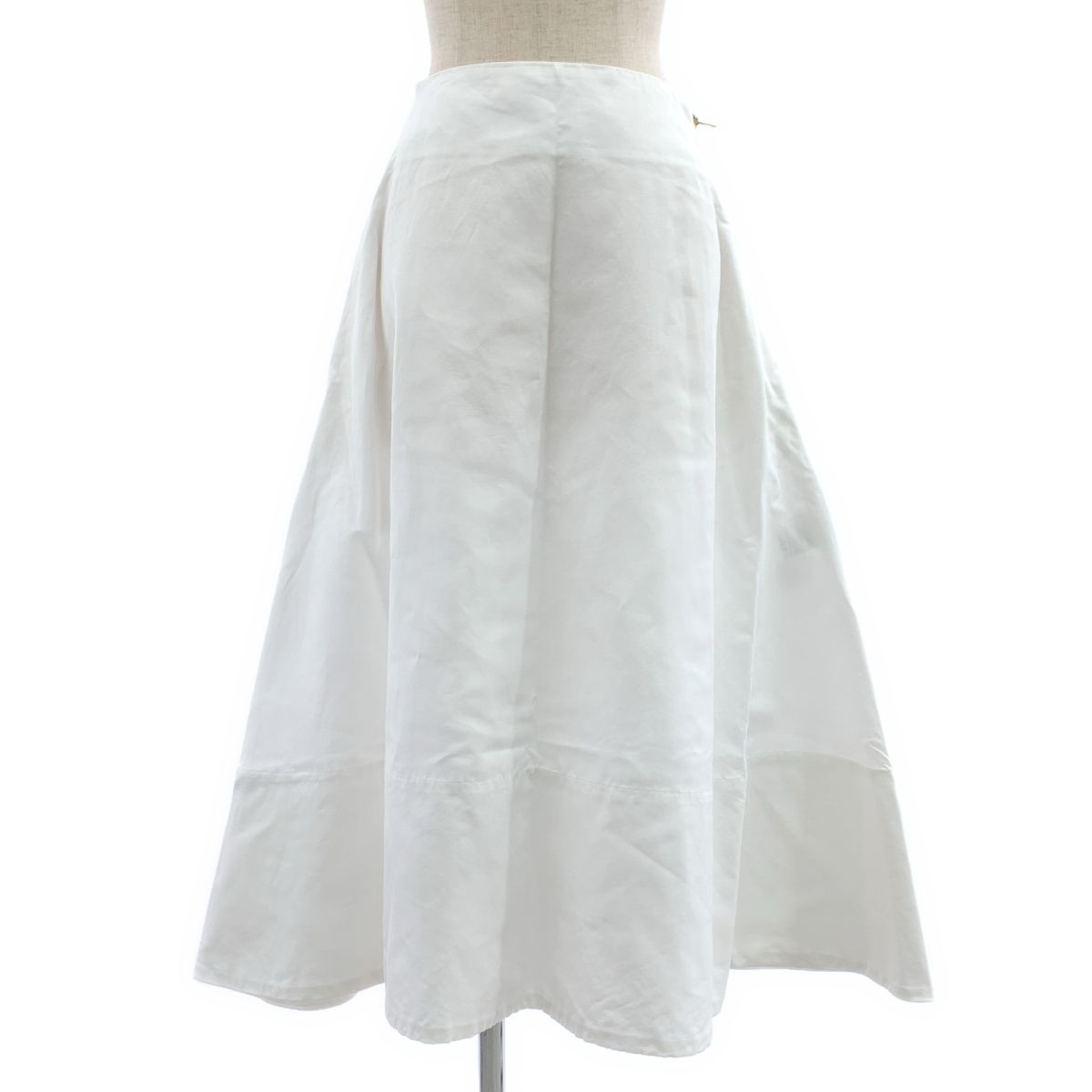 MADISON BLUE マディソンブルー MI-MOLLET FLARE SK C LI サイドジップ オーバー スカート 00 XS ホワイト レディース