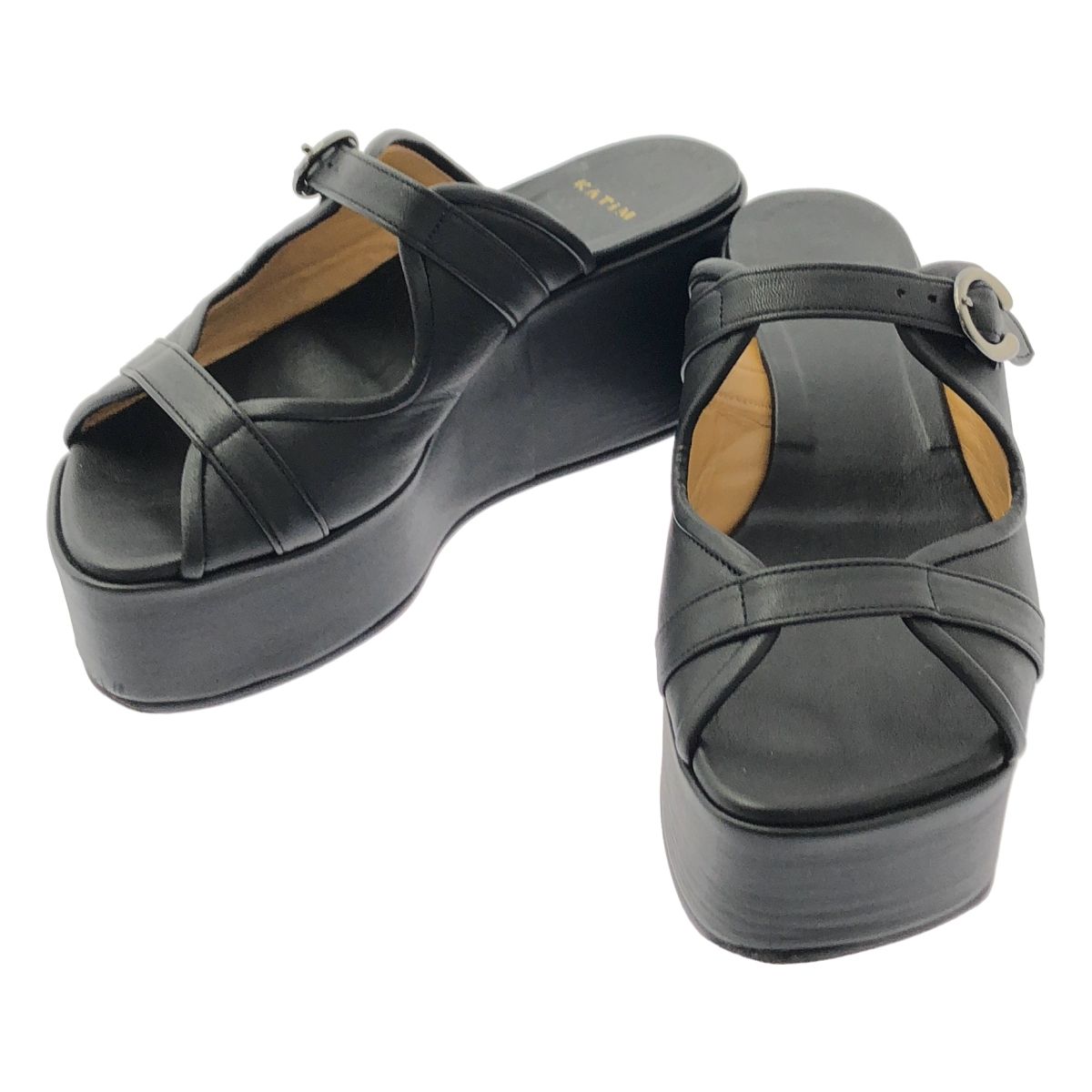 KATIM カチム MONSELL プラットフォーム サンダル 36.5 ブラック レディース