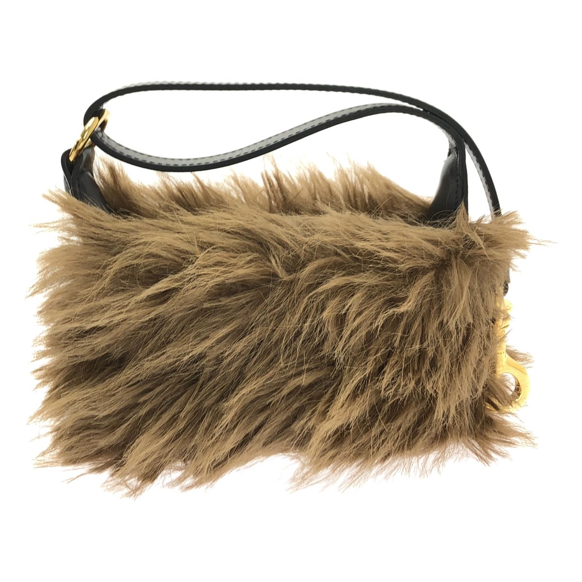 sacai サカイ 2025AW Small Pochette Faux Fur 2Way スモールポシェット フェイクファー ハンドバッグ ブラウン ブラック レディース