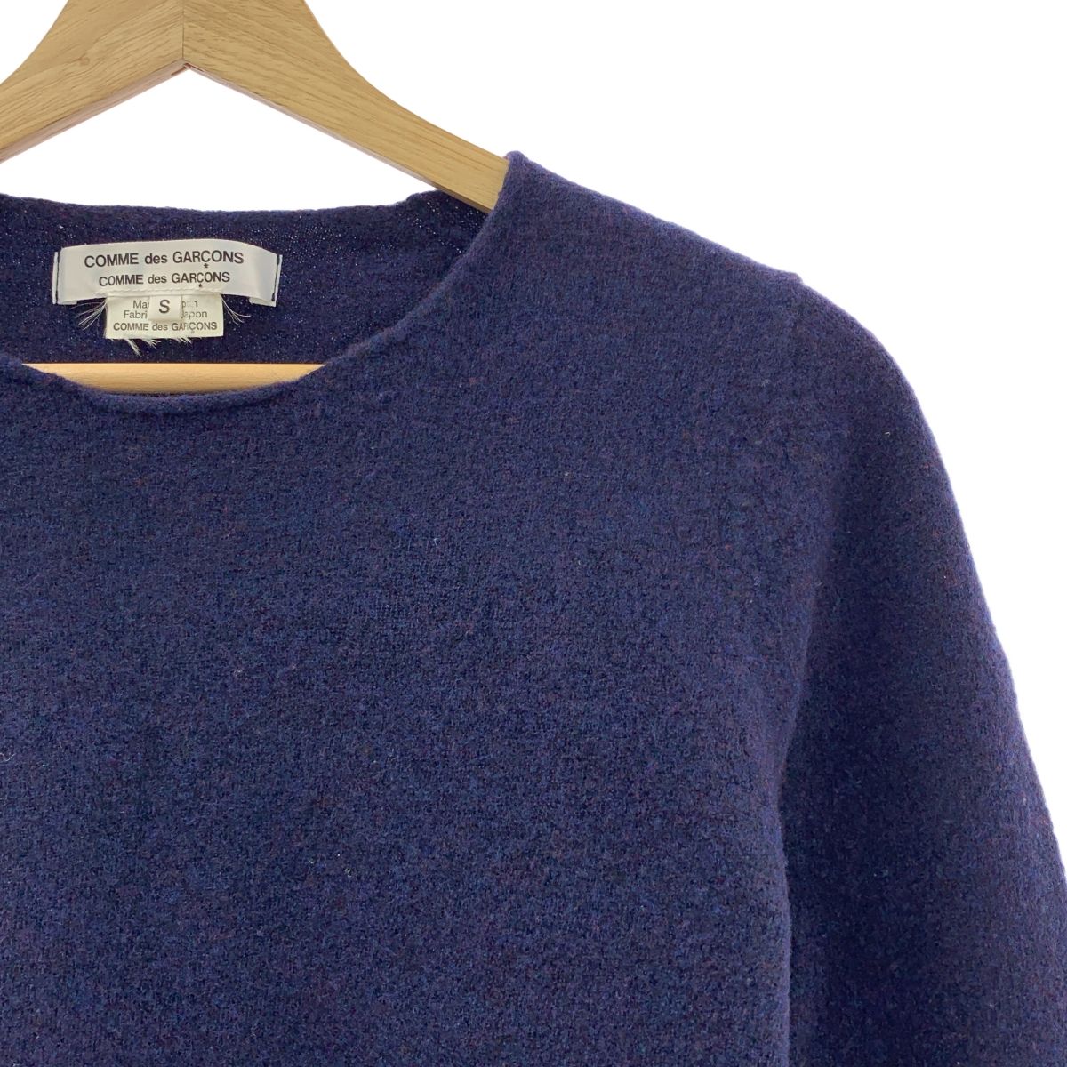 COMME des GARCONS コムコム 2021 AW ウール クルーネックニット S ネイビー レディース