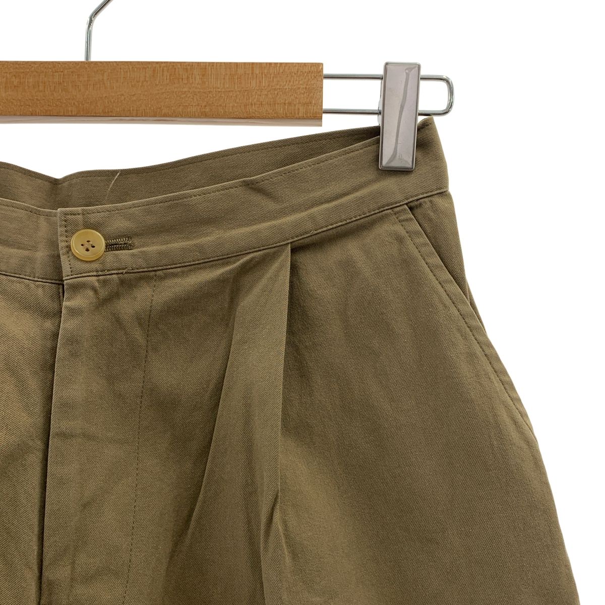 Yohji Yamamoto FEMME ヨウジヤマモトファム 2002SS コットン ワイド スラックス パンツ 2 ブラウン レディース