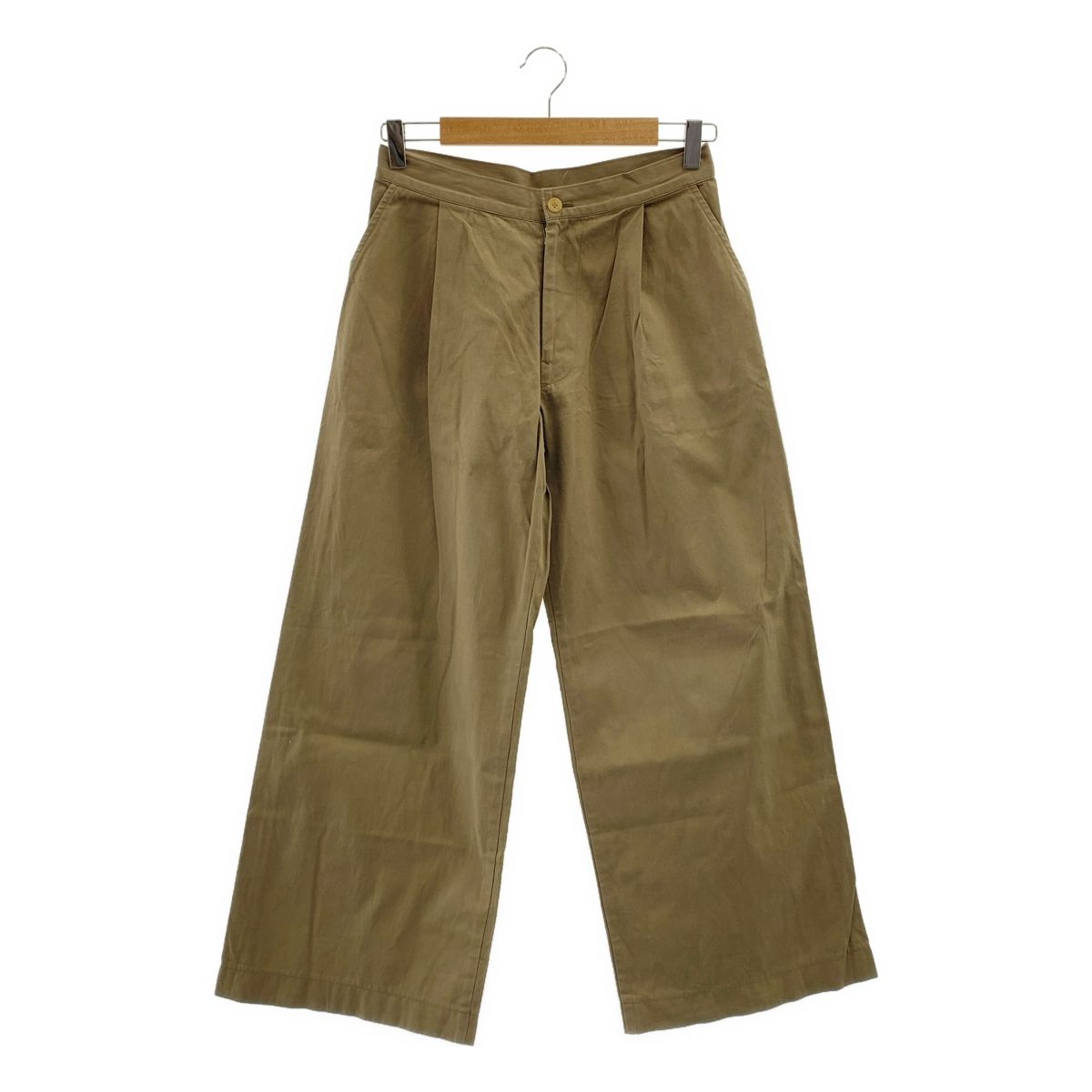 Yohji Yamamoto FEMME ヨウジヤマモトファム 2002SS コットン ワイド スラックス パンツ 2 ブラウン レディース