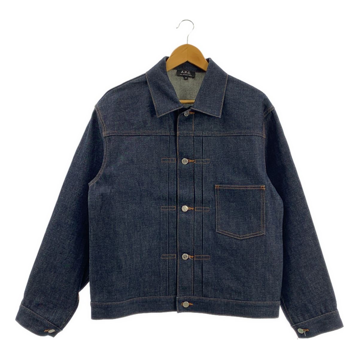 A.P.C. アーペーセー Rue Madame Paris DENIM BRUT VESTE JEAN JPS 1st リジット 濃紺 デニムジャケット M インディゴ メンズ