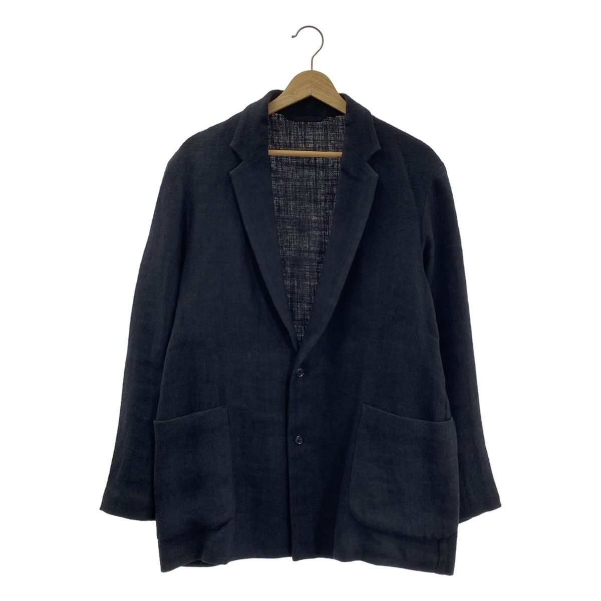 MAATEE-SONS マーティー-サンズ リネン ヘリンボーン 2B テーラードジャケット 2 ネイビー メンズ