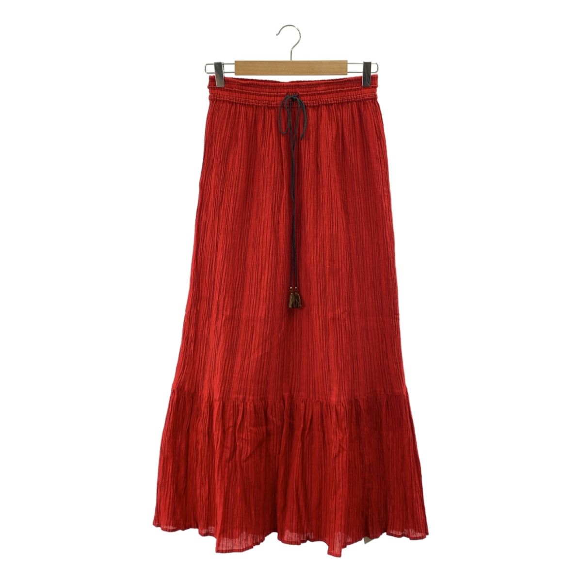 NOWOS ノーウォス ドローストリング イージー スカート ペチコート付き M red レディース
